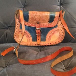 Hand tooled leather purse